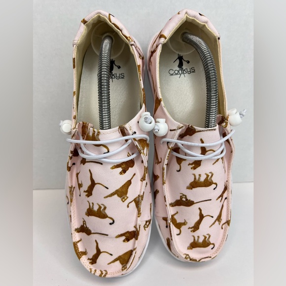 Corky’s Kayak Pink Cheetah Print Shoes Canvas NWOB Size Women 11 - Picture 11 of 16